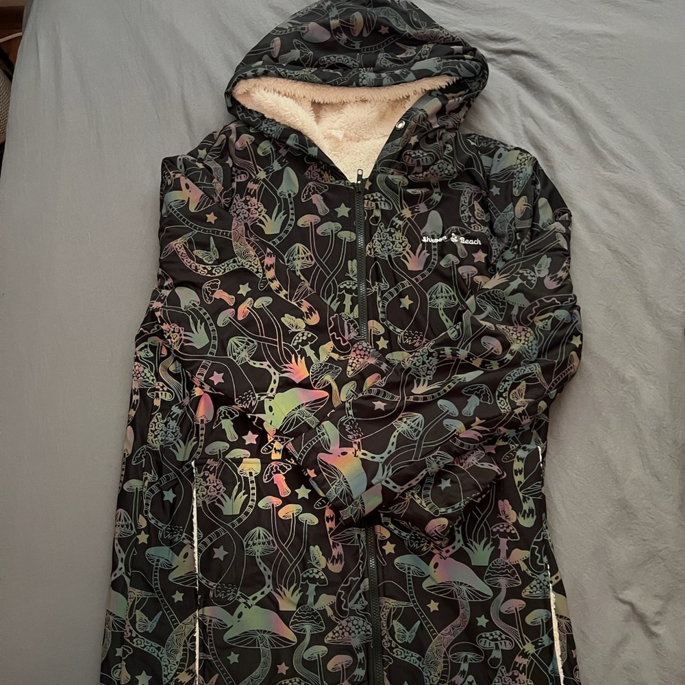 Reflective Mushroom Fleece Coat